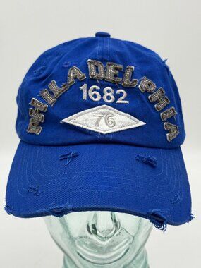 Hatco Philadelphia 1682 Blue Hat One Size Adjustable Cap Distressed Souvenir